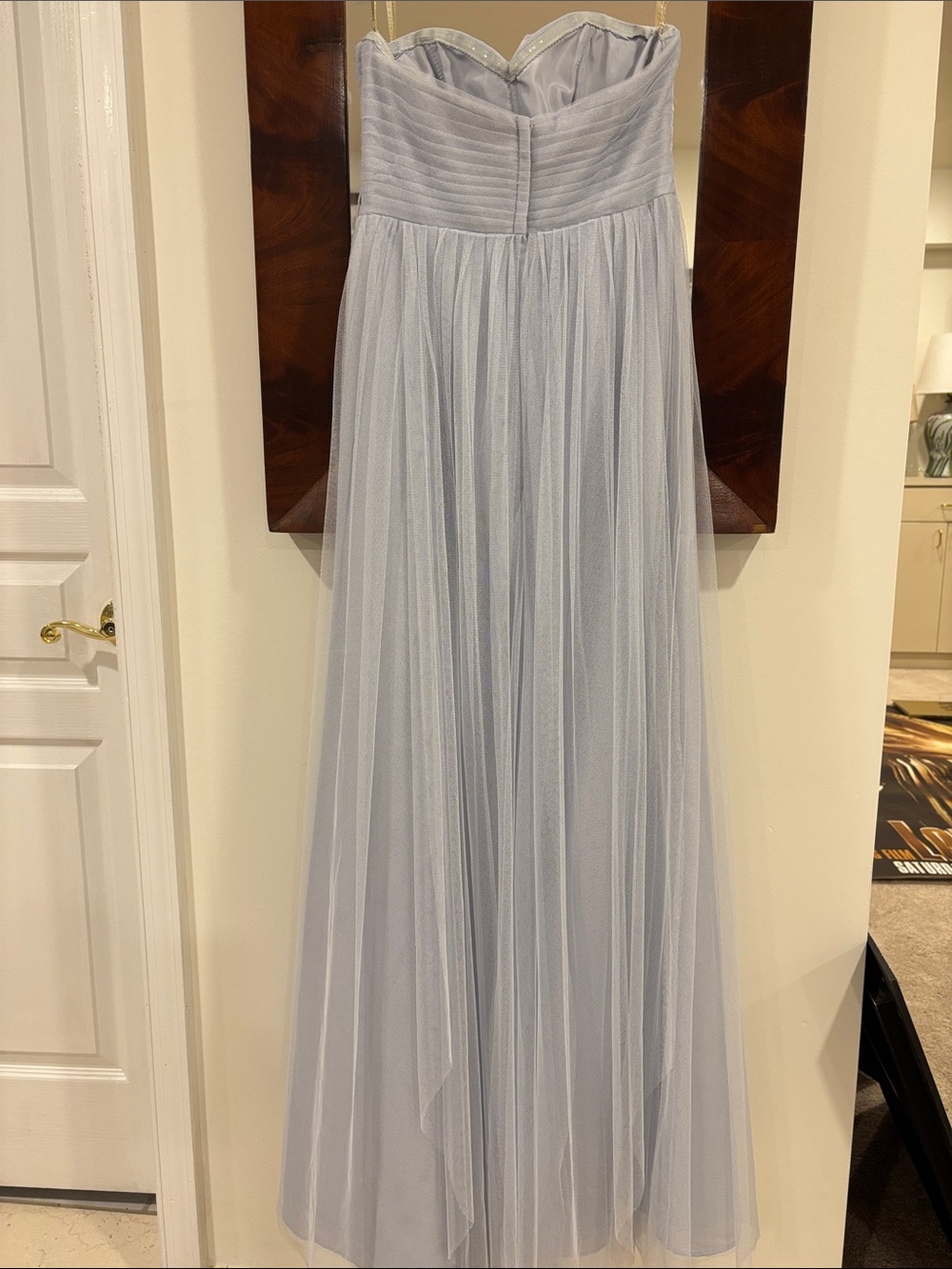 Jenny Yoo Light Blue strapless Annabelle tuille Satin Lined Dress size 4 - Picture 4 of 7